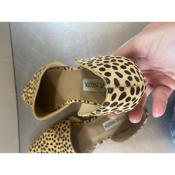 Steve Madden Talent D'Orsay Cow Hair Leopard Cheetah Leather Flats 8.5 - Picture 7 of 9